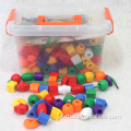 Perline in legno di plastica a colori in scatola-50